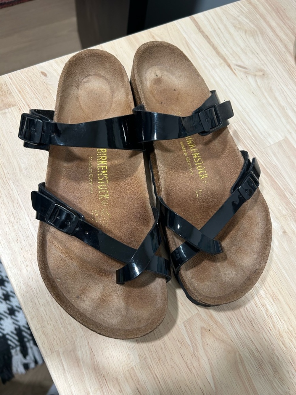 Birkenstock Black Patent Crossover Sandals